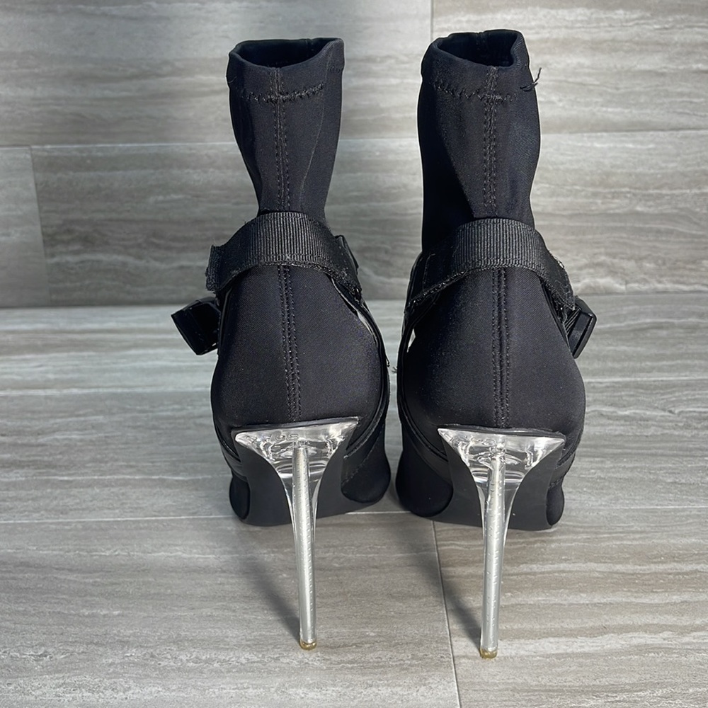 London Rebel Stiletto Harness Buckle Ankle Booties EU 39 US 8 - Picture 5 of 10